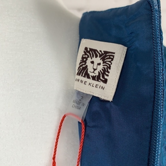 ANNE Klein V Neck Fit Flare Jacquard Dress 2 - Picture 6 of 15